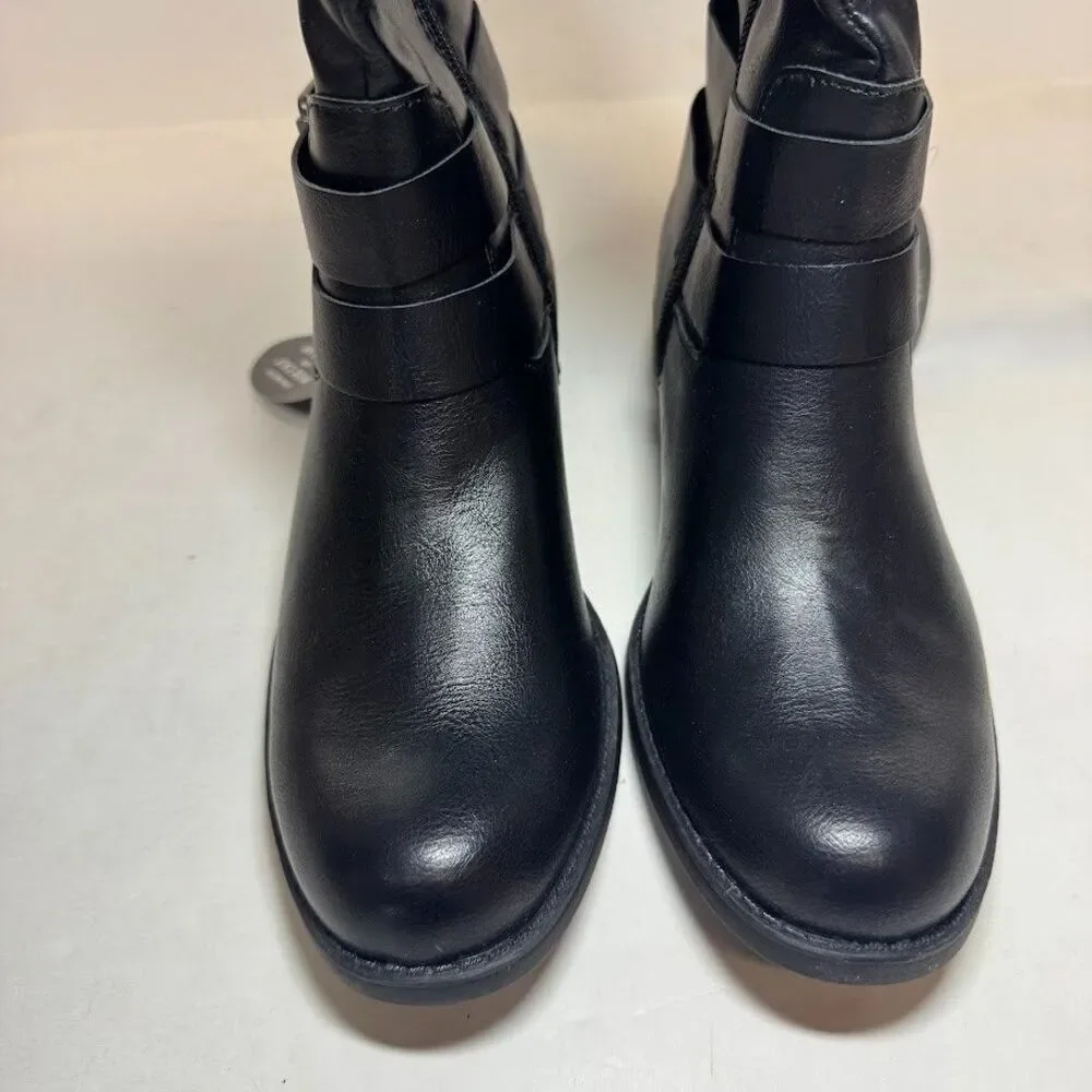Style Co Womens 6 M Black Malia Faux Leather Knee High Riding Boots DISPLAY RX4